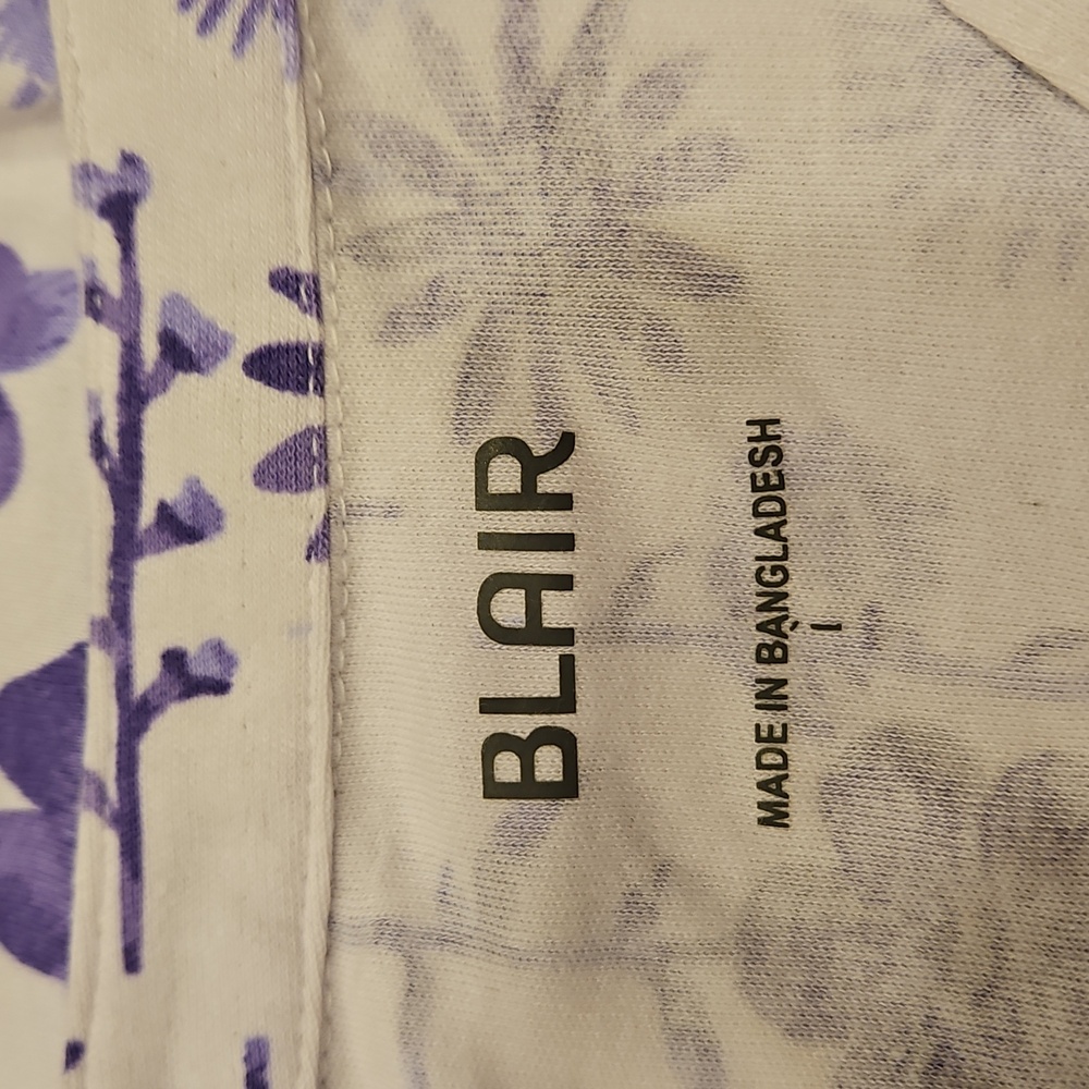Blair - Floral Purple and White Women's Top - Picture 8 of 9